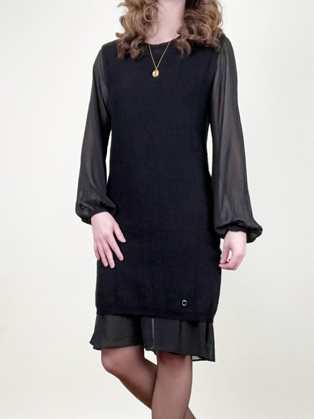 Rudsak Sheer Wool Mini Midi Dress Witchy Dark Academia Whimsigoth Preppy Modern